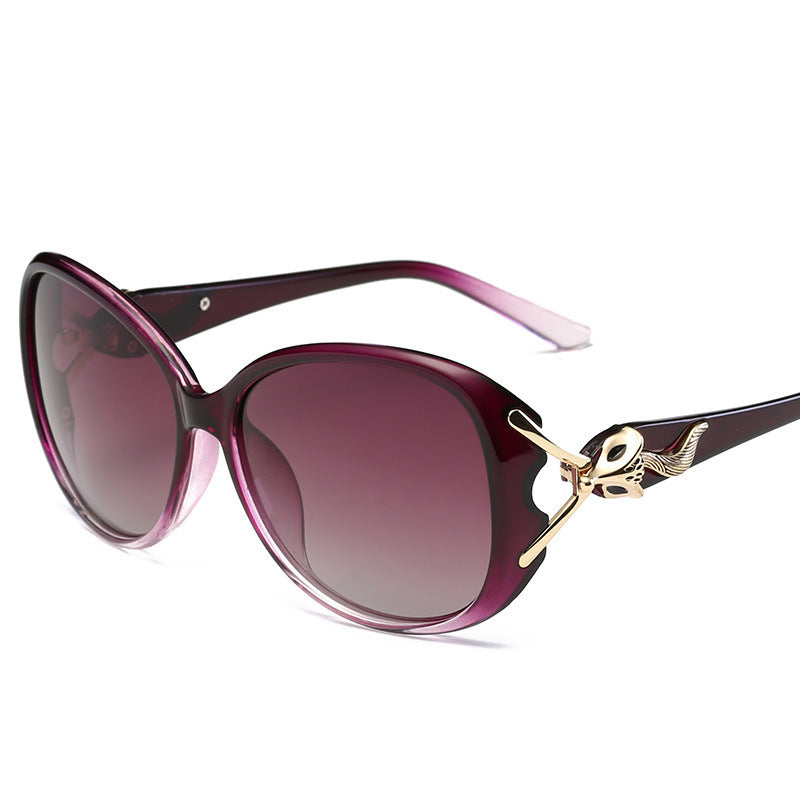 Wholesale Fox Head Metal Decoration Large Frame PC Sunglasses